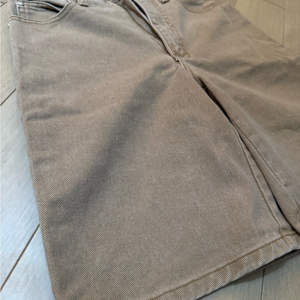 Vintage Mixed Blue tan jorts
